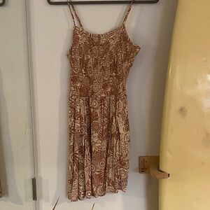 Angie Brown and Cream Mini Dress